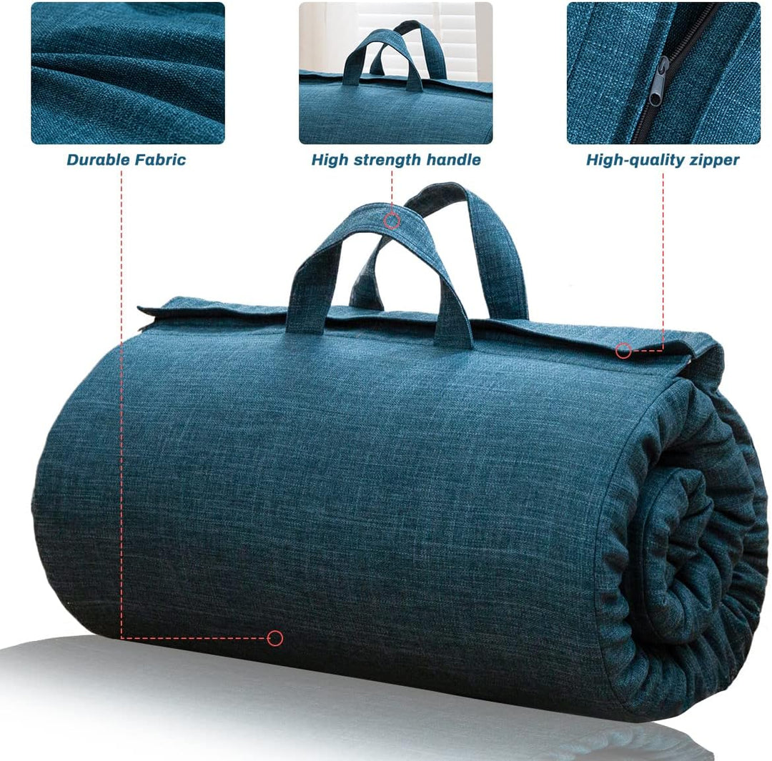 MAXYOYO Tragbare Faltbare Futon -Matratze, Hypoallergene Stoff- Und Speicherschaummatratzenpads Mit