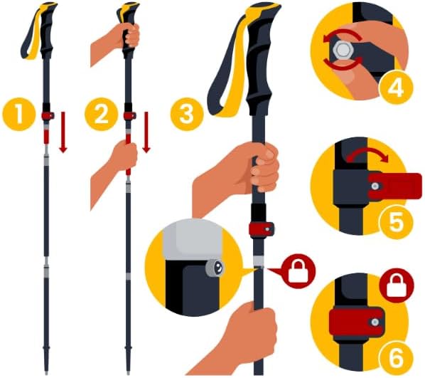 BOLLSEN 3K Carbon Extreme Wanderstöcke klappbar – Ultraleichte Carbon Trekkingstöcke, faltbar & höhe