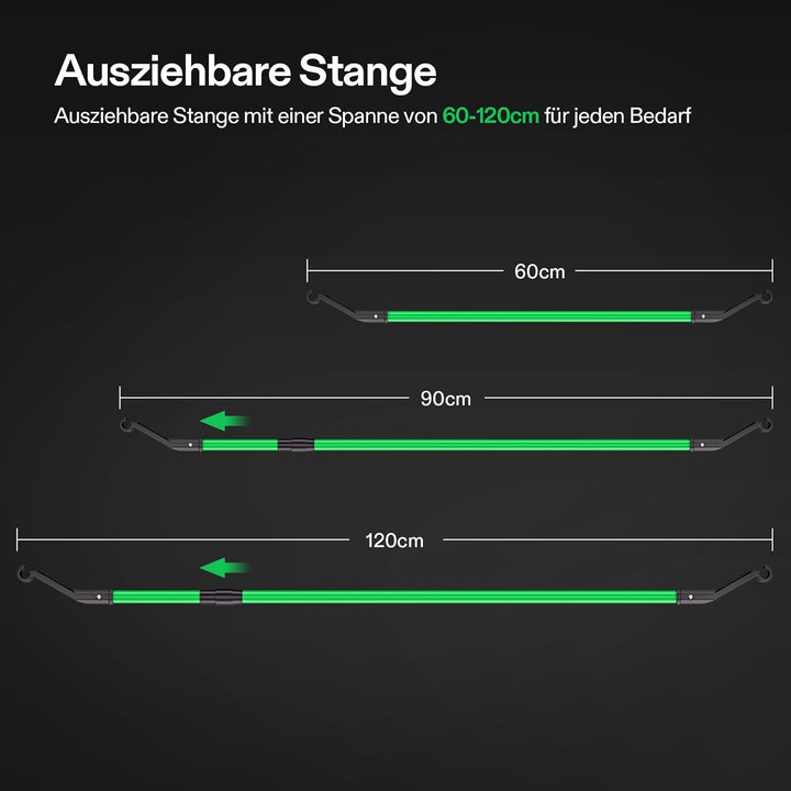 VIVOSUN 4er-Packung Grüne Stangen, Growzelt Höhes CFM-Set, Grüne Pole von 60-120cm, Geeignet für 60x