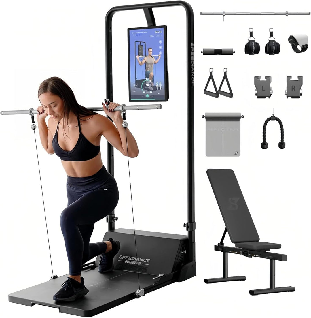 Speediance Gym Monster Works Plus &amp; PowerGrip &amp; Trainingsgürtel &amp; Langhantelhaken &amp; Verlängerungsgur