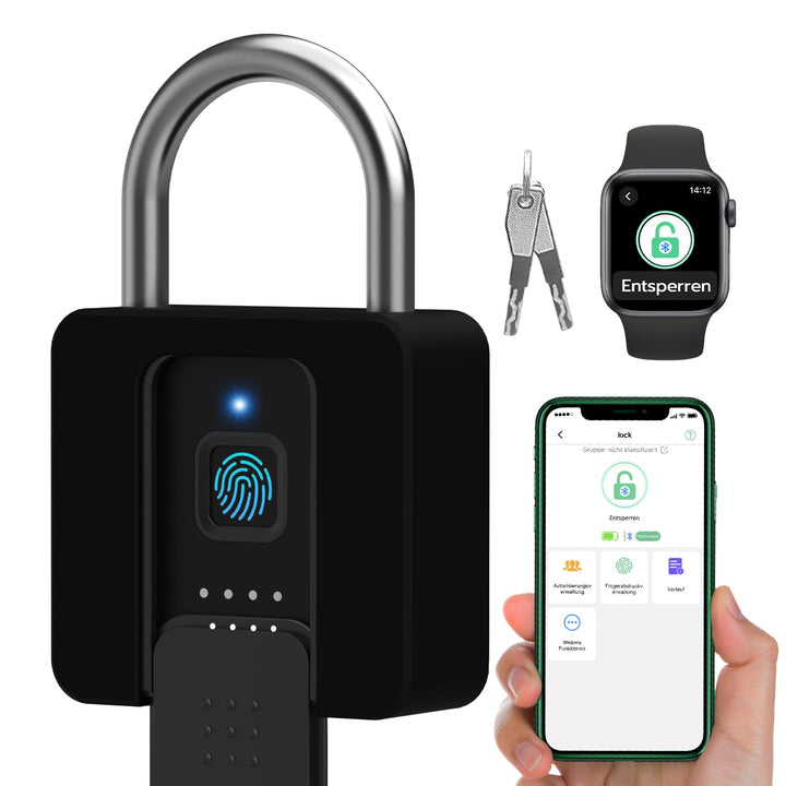 Fingerabdruck Vorhängeschloss, Eseesmart Grosses Smart Lock, Bluetooth Biometrischem Vorhängeschloss