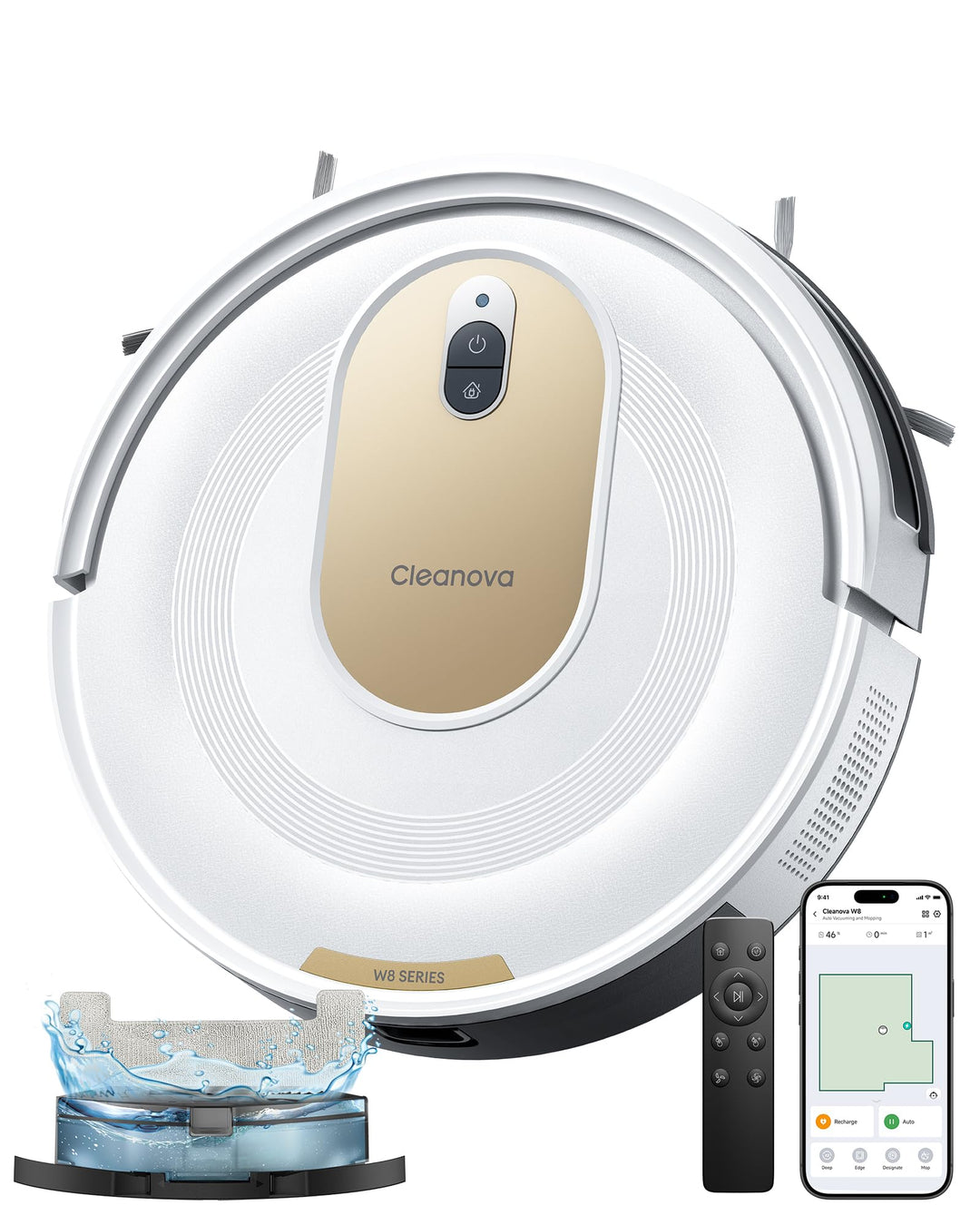 Vexilar W8 Saugroboter mit Wischfunktion, 2600Pa & 130 Min Laufzeit Staubsauger Roboter, Gyroskop-Na