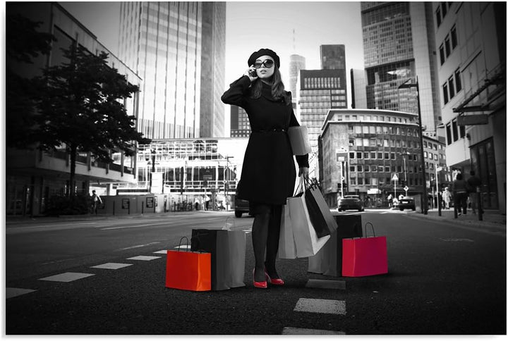 Feeby Frames, Leinwandbild, Bilder, Wand Bild, Wandbilder, Kunstdruck 70x100cm, MODERNE, FRAU, EINKA