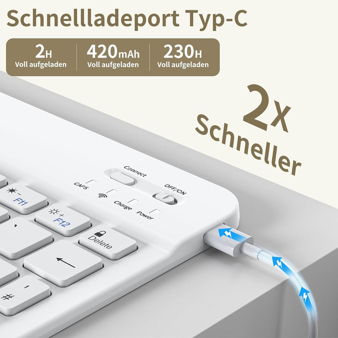 Tastatur Hülle für iPad 10.2 Zoll (9./8./7. Generation - 2021/2020/2019), Soft TPU Rückseite Gehäuse