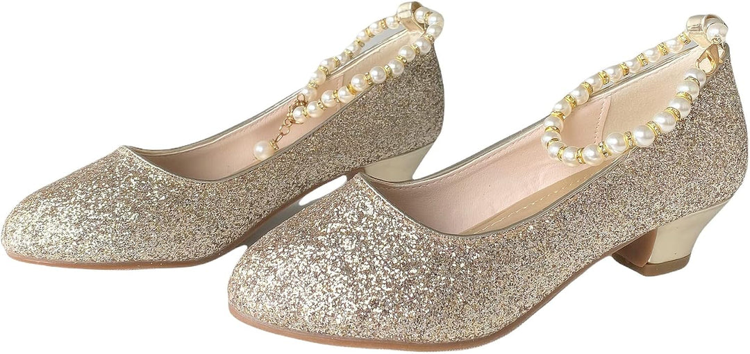 La Señorita Brautschuhe Kommunionschuhe Festliche Schuhe mit Perlen Absatzschuhe für mädchen 26 E