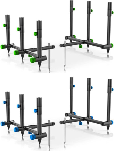Quest Trilogy Rod Pod | Rutenhalter für 3 Ruten inkl. Rutenauflage Tasche | Aluminium | Rutenständer