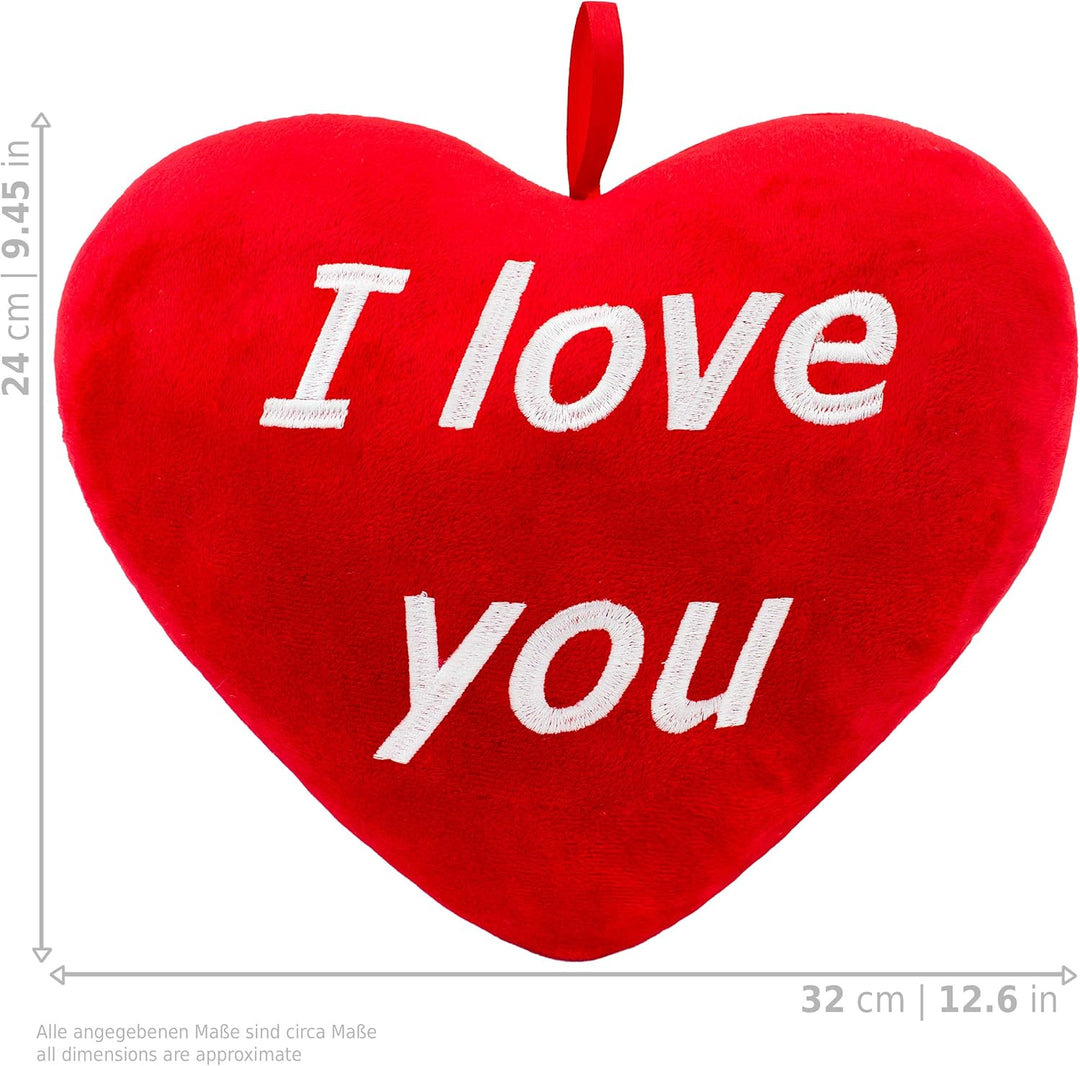 BRUBAKER XXL Panda 100 cm gross mit einem I Love You Herz Stofftier Plüschtier Kuscheltier Teddybär