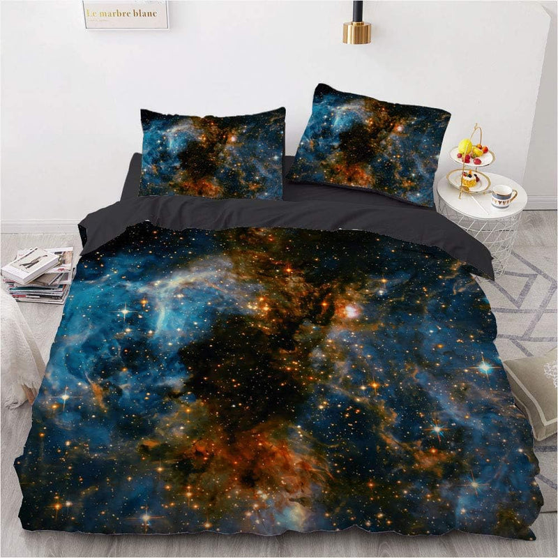 Luowei Bettwäsche 135x200cm Weltraum Galaxie Muster Bettbezug Set Mikrofaser Kinder Jungen Deckenbez