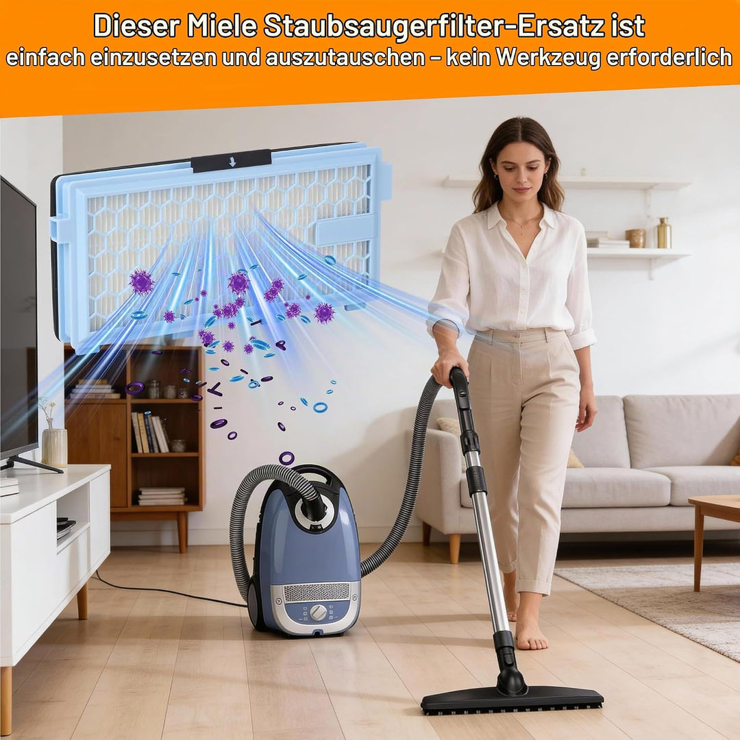 4 Sets für Miele Staubsauger Filter Compact C1, C2, für Miele Complete C3, Miele S8340, S8360. 4 HEP