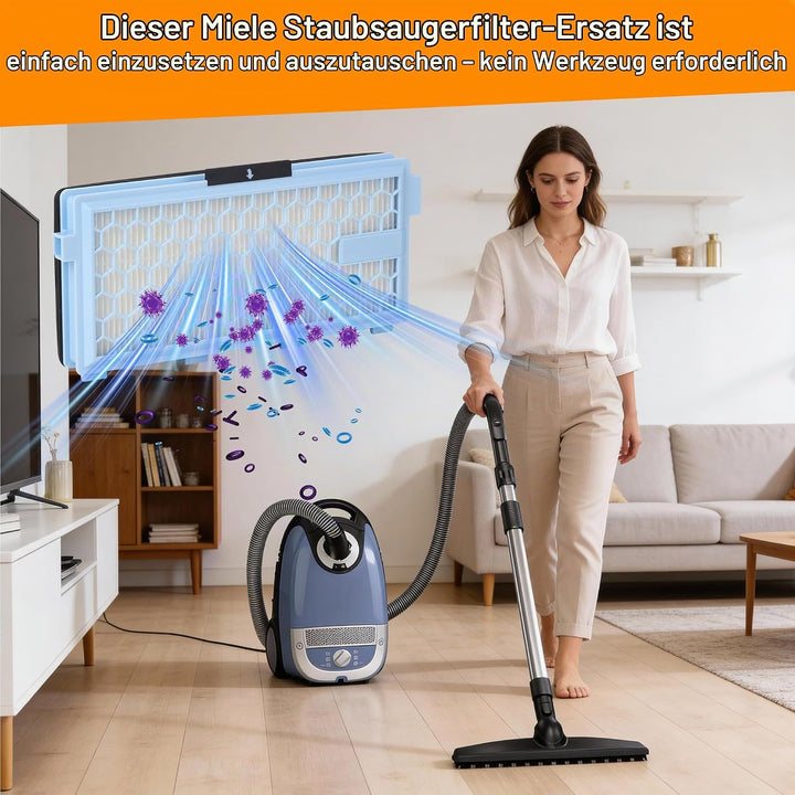 4 Sets für Miele Staubsauger Filter Compact C1, C2, für Miele Complete C3, Miele S8340, S8360. 4 HEP
