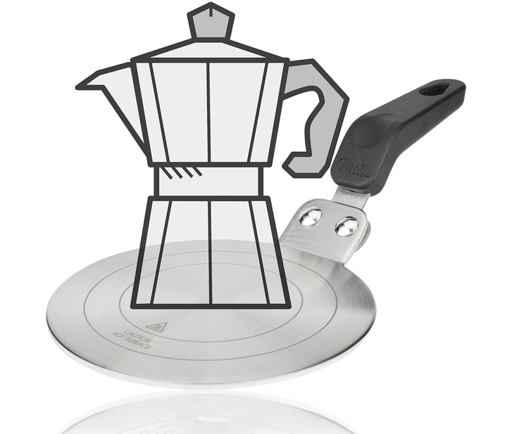 Milu Induktion Adapterplatte 13cm Edelstahl – Adapter Espressokocher I Verwendung von Moka Kochgesch