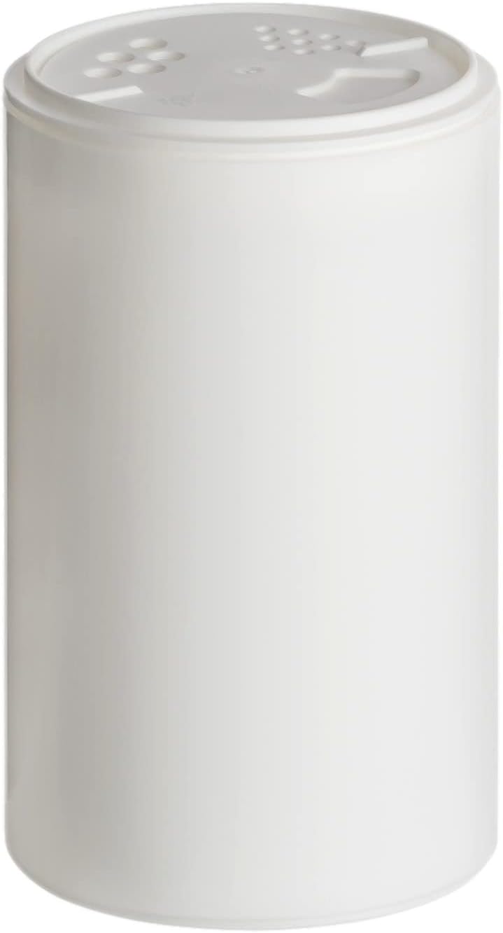 gouveo 24er Set Gewürzstreuer 200 ml weiss mit Streuaufsatz-Deckel - Gewürzdosen aus Kunststoff mit