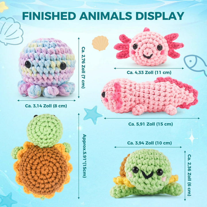 Zummipals Häkelset für Anfänger, Häkelnadel Set Enthält Amigurumi Häkel Zubehör, Häkel Set, Alles in