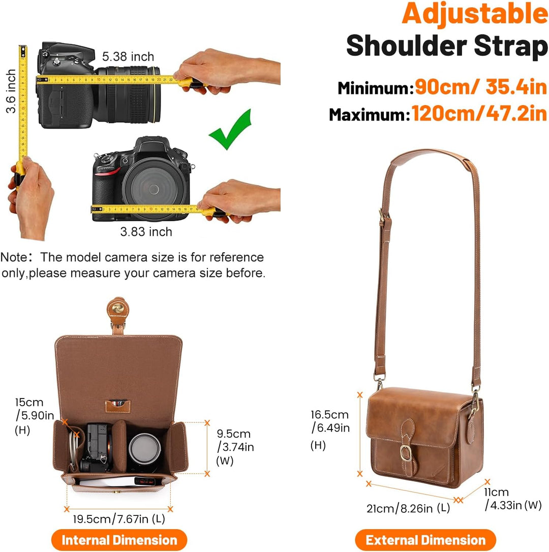 Cwatcun Kameratasche Kamera Umhängetasche Kompaktkamera Tasche Wasserdicht Retro Kompatibel für Cano