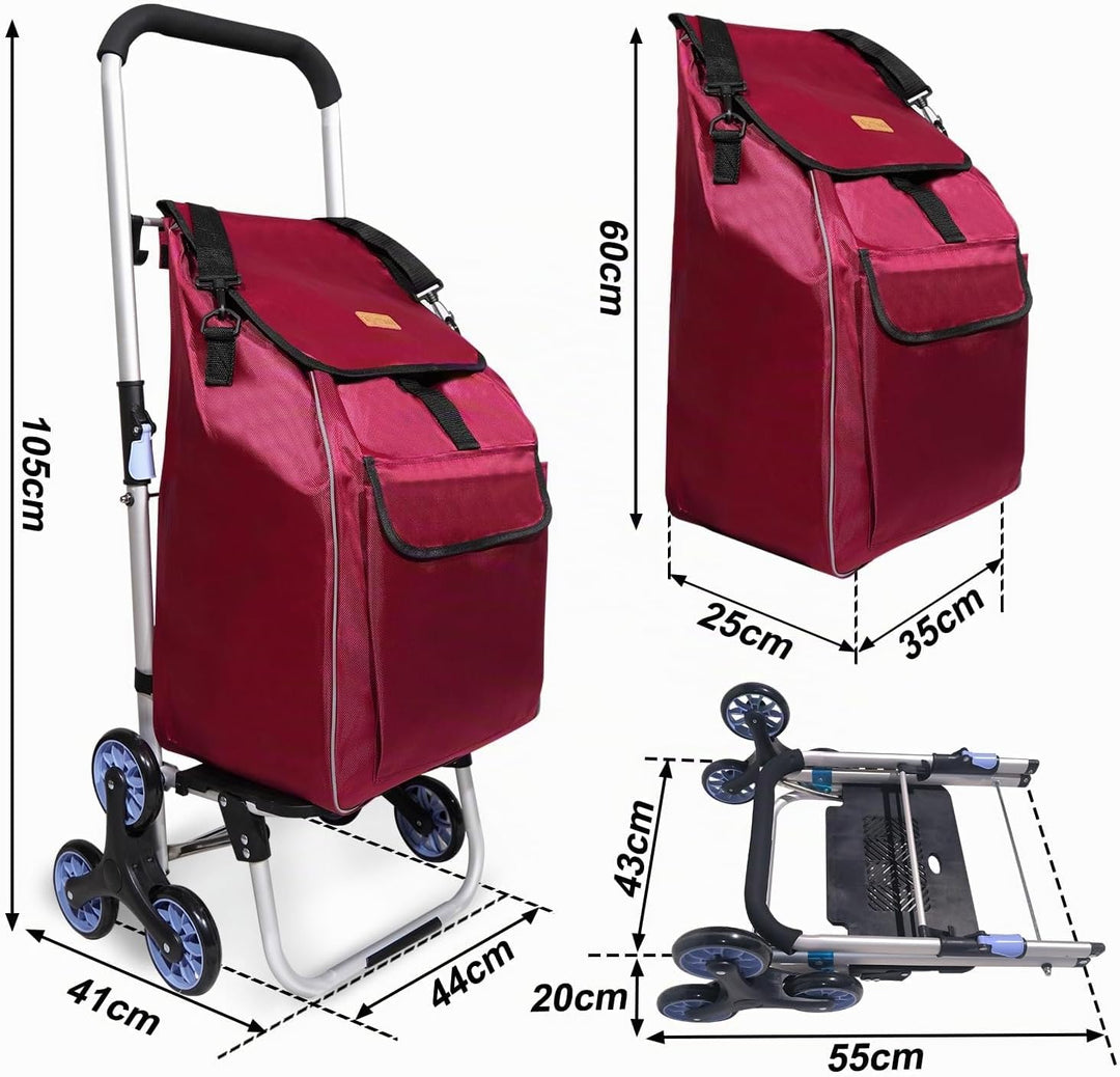 Einkaufstrolley, Trolley, klappbar, Einkaufstasche mit Rollen, Tasche abnehmbar, Einkaufstrolley Tre