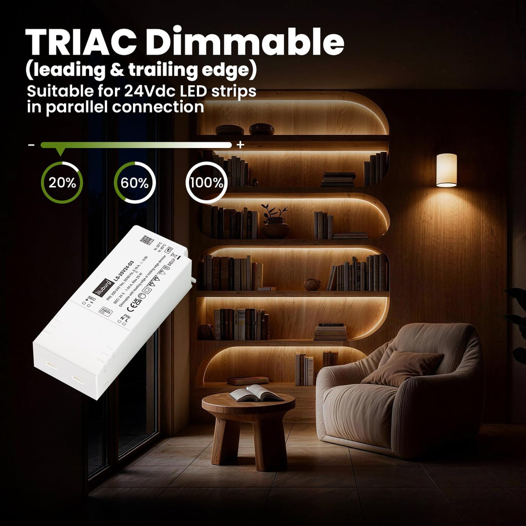 LED Trafo 24V Dimmbar Triac 10W - 25W für LED Strip Lampe LED Netzteil Treiber Transformator Vorscha