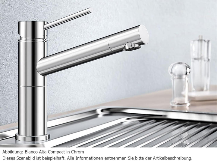 BLANCO 515121 ALTA Compact , Edelstahl Finish Rohrauslauf Hochdruck Edelstahl Finish, Rohrauslauf Ho