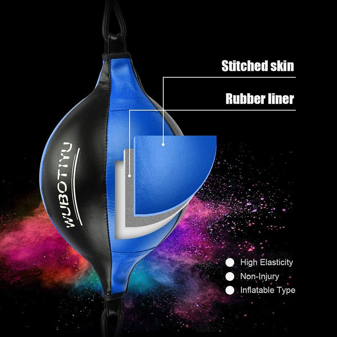 HUINING Doppelseitiger Speedball aus Leder Universal Boxball MMA Muay Thai Deckentrainingssandsack B
