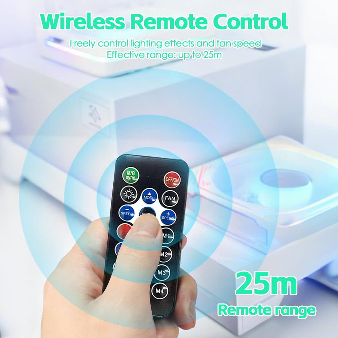 ARGB-PWM Controller Hub, 2 in 1 ARGB PWM Lüfter Hub mit Controller (weiss)