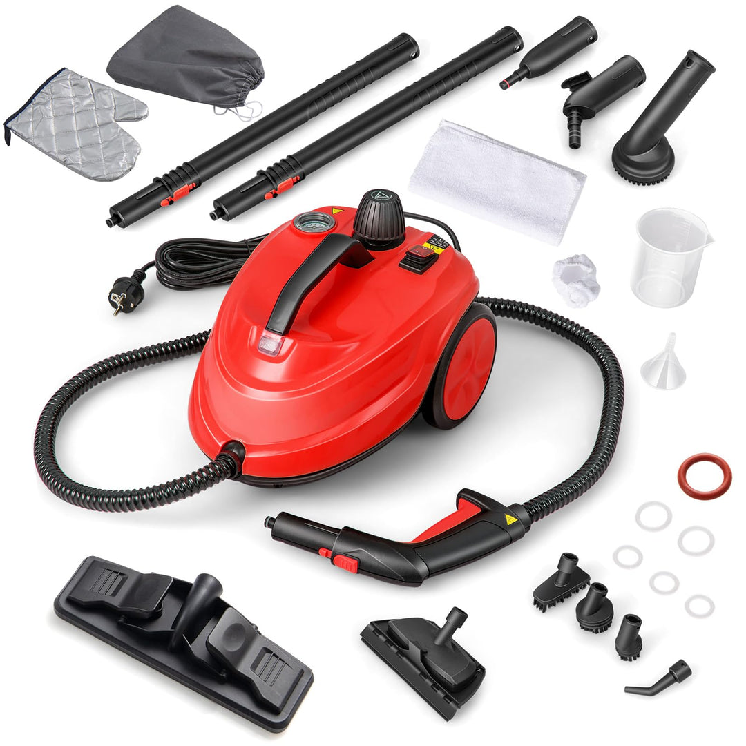 FANTASK Dampfreiniger 2000W, Steam Cleaner inkl. 13 Zubehör & 5m lange Netzkabel, Dampfdruck: max. 5
