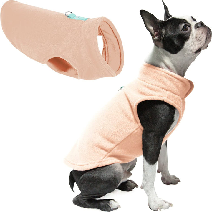 Gooby Fleece-Weste, Hundepullover – Pfirsich, Grösse XS, Warmer Pullover, Fleece-Hundejacke mit O-Ri