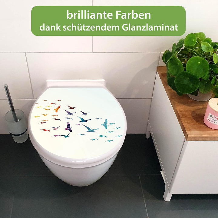 banjado Toilettendeckel mit Absenkautomatik 44,5x37cm - Soft Close Toilettensitz - WC Sitz mit Absen