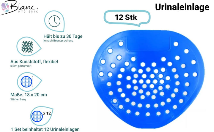 Urinalsieb, Urinaleinlage aus Kunststoff flexibel, parfümiert, verhindert Verstopfungen, 12 Stück