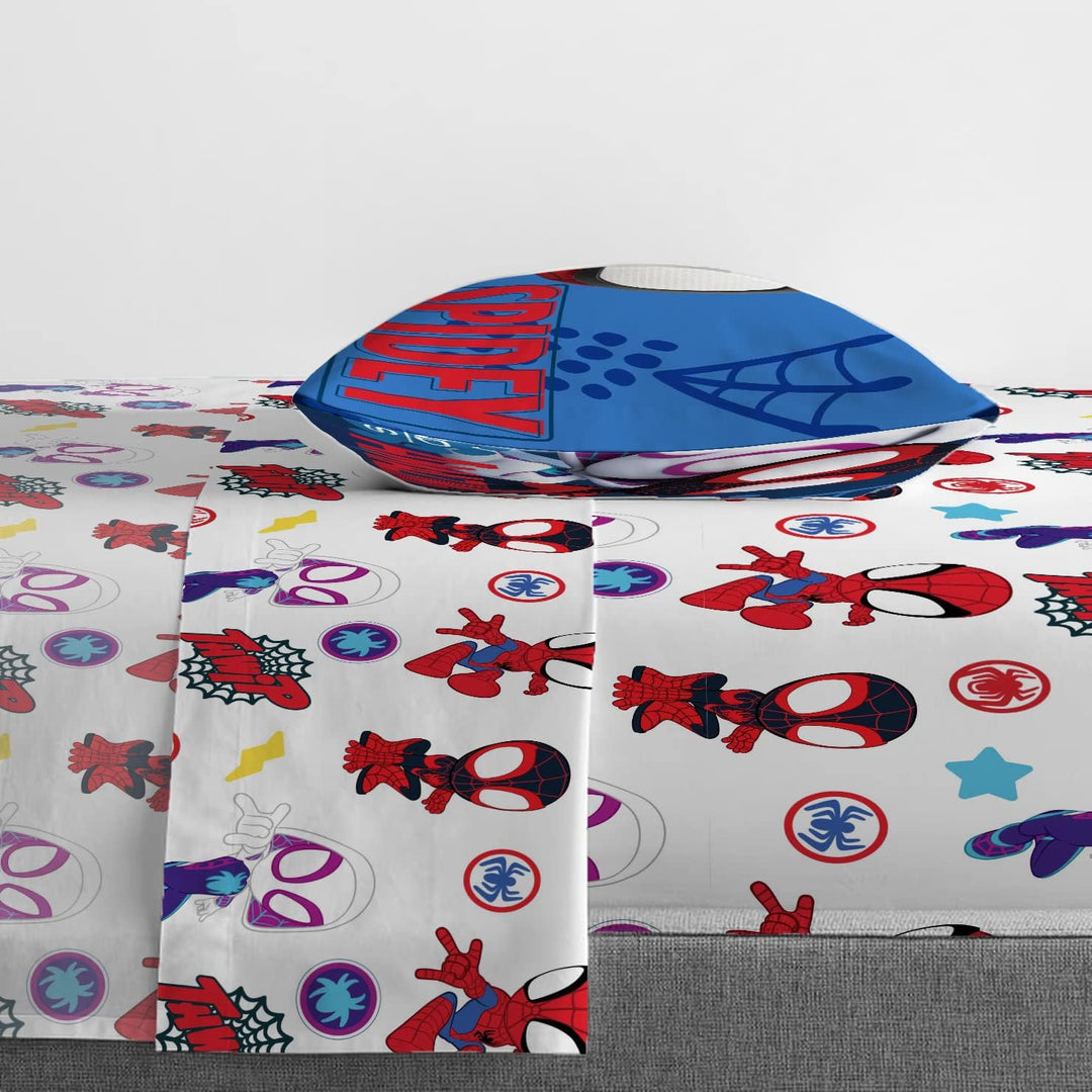 Jay Franco Marvel Spidey and His Amazing Friends Team Spidey Twin Size Sheet Set - 3 Piece Set Super