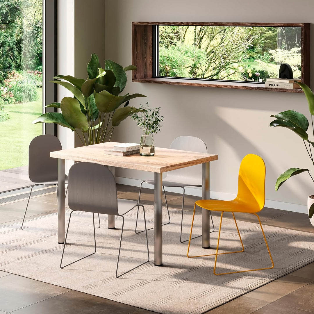 Emuca - Regulierbare Tischbeine Ø60x830mm, 4er Set aus Stahl, regulierbare Höhe 830-850mm, Metallic-