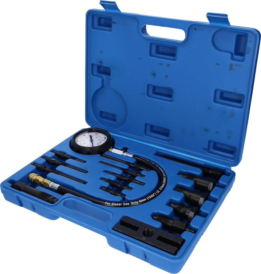 BRILLIANT TOOLS BT581000 Kompressionstester-Satz für Diesel Motoren, 18-tlg [Powered by KS TOOLS] 18