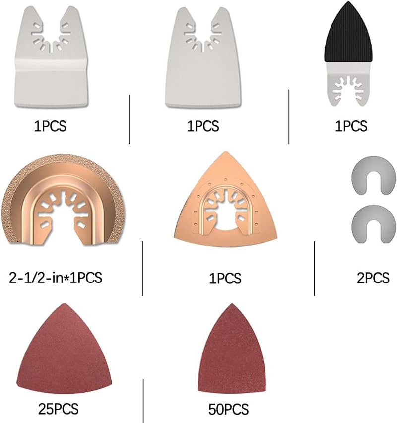 105tlg Sägeblätter Set, multitool sägeblätter, Multifunktionswerkzeug Zubehör Oszillierendes Zubehör