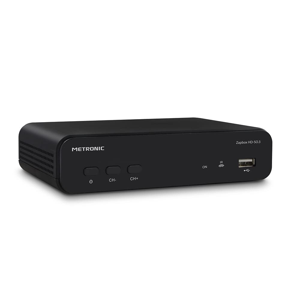 Metronic TNT Zapbox HD-So.3 Decoder mit USB-Port, Schwarz Einfacher TNT-Tuner, Einfacher TNT-Tuner