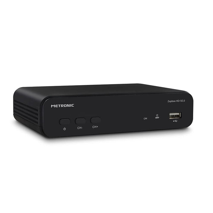 Metronic TNT Zapbox HD-So.3 Decoder mit USB-Port, Schwarz Einfacher TNT-Tuner, Einfacher TNT-Tuner