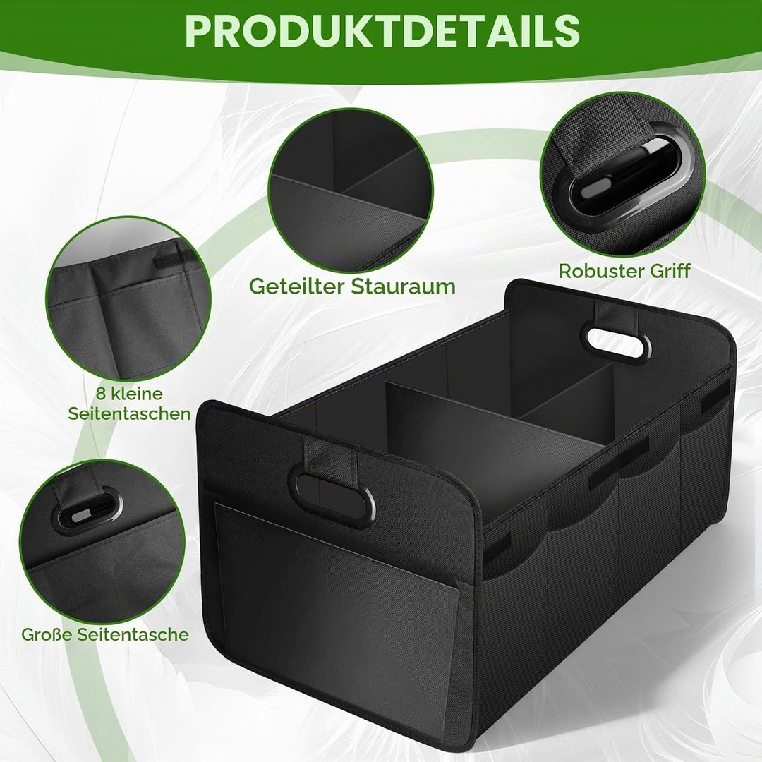 Kofferraum Organizer Auto 70L, Faltbare Kofferraumtasche mit Tragegriff, Grosse stabile Kofferraumbo