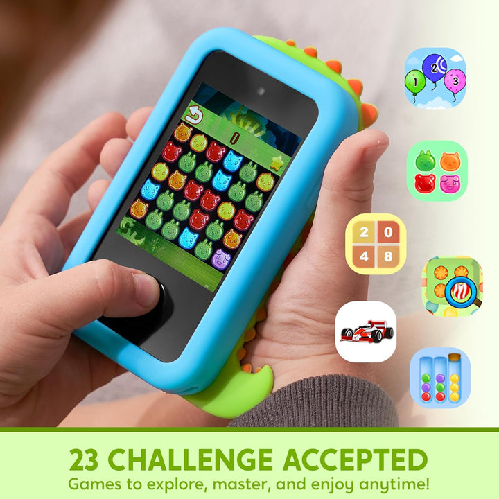 SYNCFUN Kinder Handy Smartphone,Kinder Kamera Spielzeug mit Dual-Kamera,Spiel,Musik Player 8GB Karte