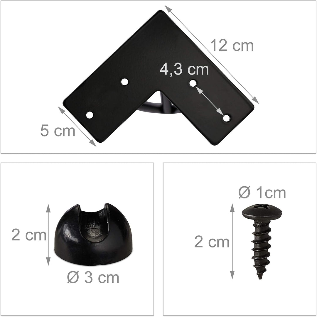 Relaxdays Hairpin Legs, 4er Set, 3 Streben, Metall, Haarnadel Tischbein für Hocker, Tisch &amp; Schrank,