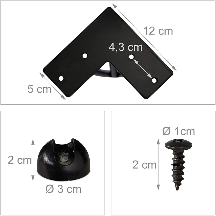 Relaxdays Hairpin Legs, 4er Set, 3 Streben, Metall, Haarnadel Tischbein für Hocker, Tisch &amp; Schrank,