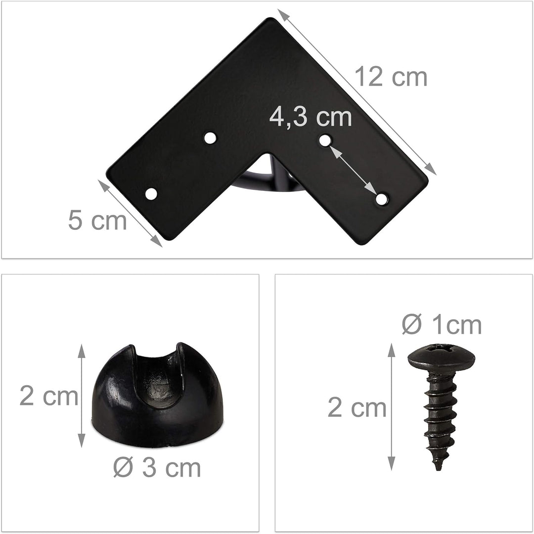 Relaxdays Hairpin Legs, 4er Set, 3 Streben, Metall, Haarnadel Tischbein für Hocker, Tisch &amp; Schrank,