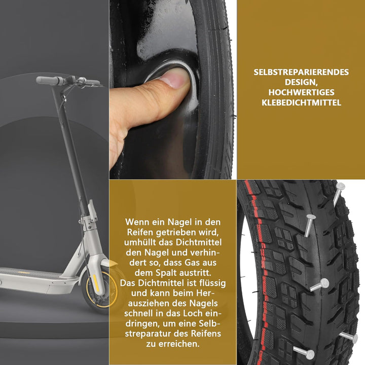 VOLOHAS 10 Zoll Offroad Reifen 60/70-6,5 Tubeless Reifen für Ninebot MAX G30/G30D/G30D 2 Elektroroll