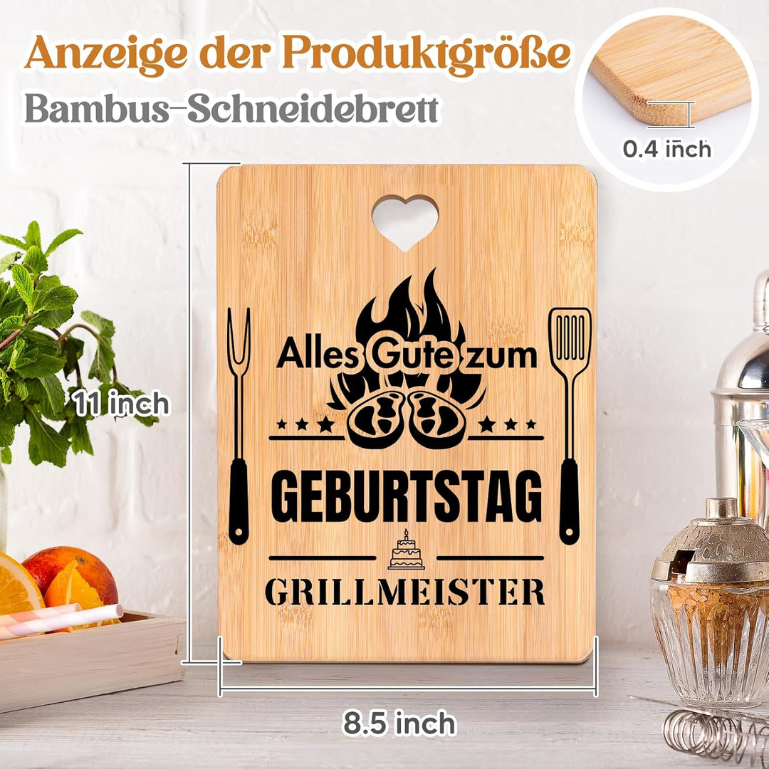 Geburtstagsgeschenk für Männer, Geburtstagsgeschenk für Frauen - Happy Birthday Bambus Schneidebrett