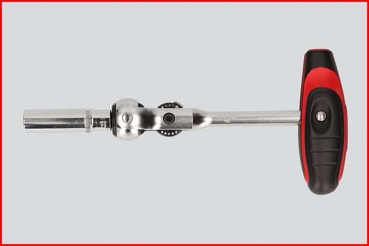KS TOOLS - 914.1405-E - Modifix Knarre 1/4" mit Drehkopf und T-Griff - 72 Zähne - satiniertes Chrom-