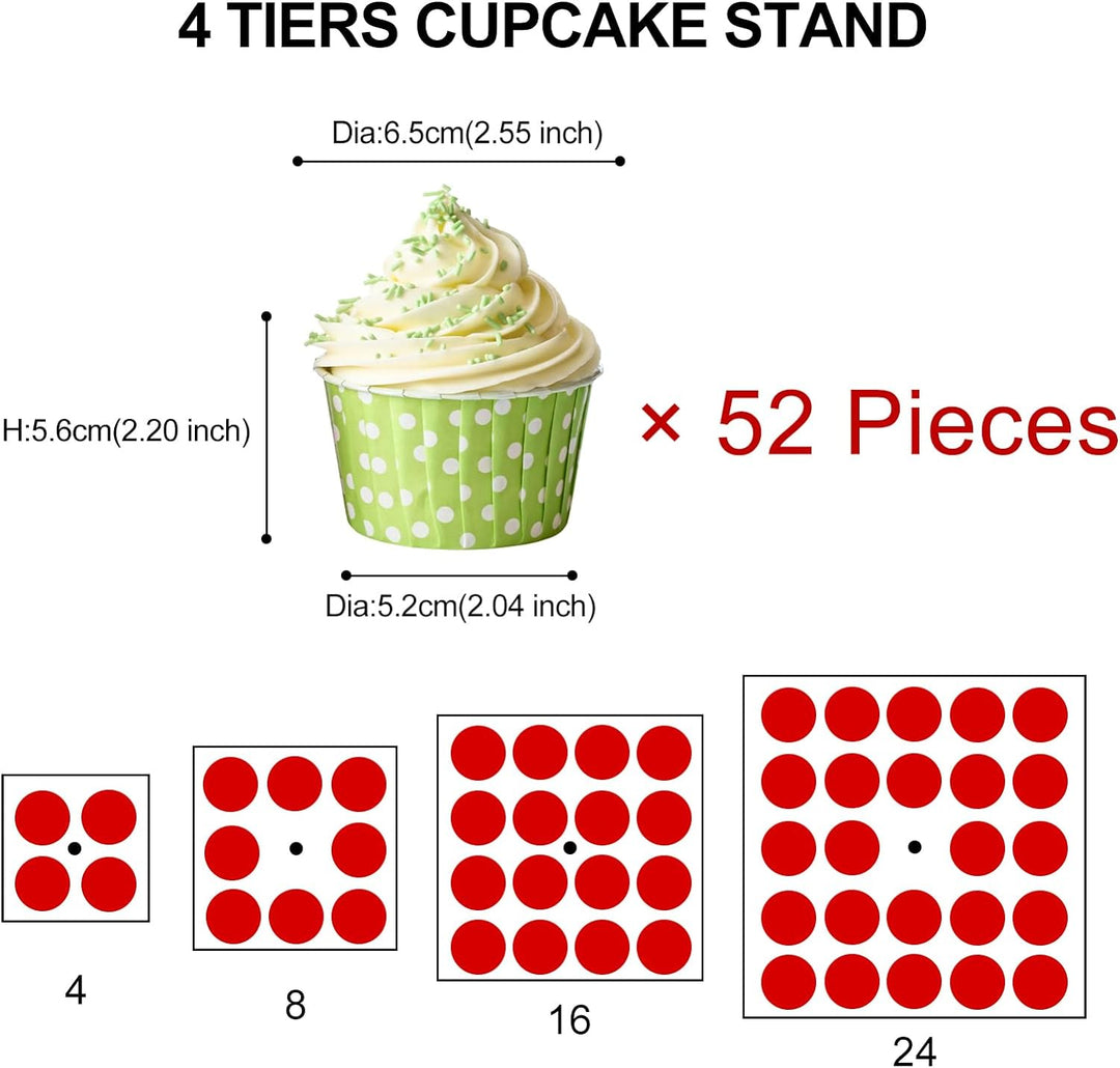 Ecoseao Cupcake-Ständer mit 4 Etagen, transparent, quadratisch, aus Acryl, Dessert-Turm für Hochzeit