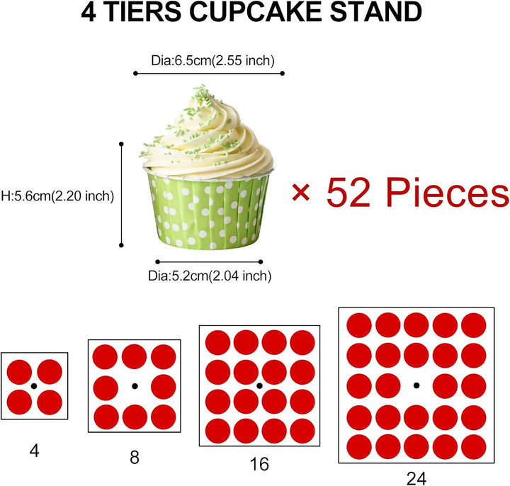 Ecoseao Cupcake-Ständer mit 4 Etagen, transparent, quadratisch, aus Acryl, Dessert-Turm für Hochzeit