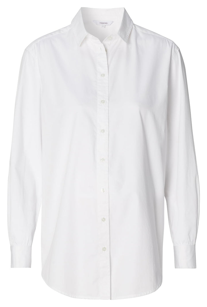Noppies Damen Arles Nursing Blouse Ls Bluse M Optical White - P175, M Optical White - P175