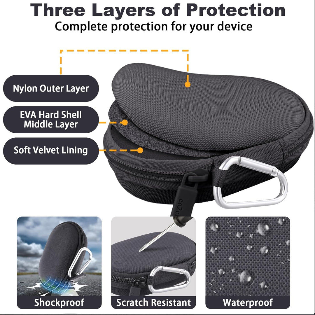 co2CREA Case Harte Reiseschutzhülle Etui Tasche für Logitech Pebble Mouse 2 M350s /M350 Pebble/Logit