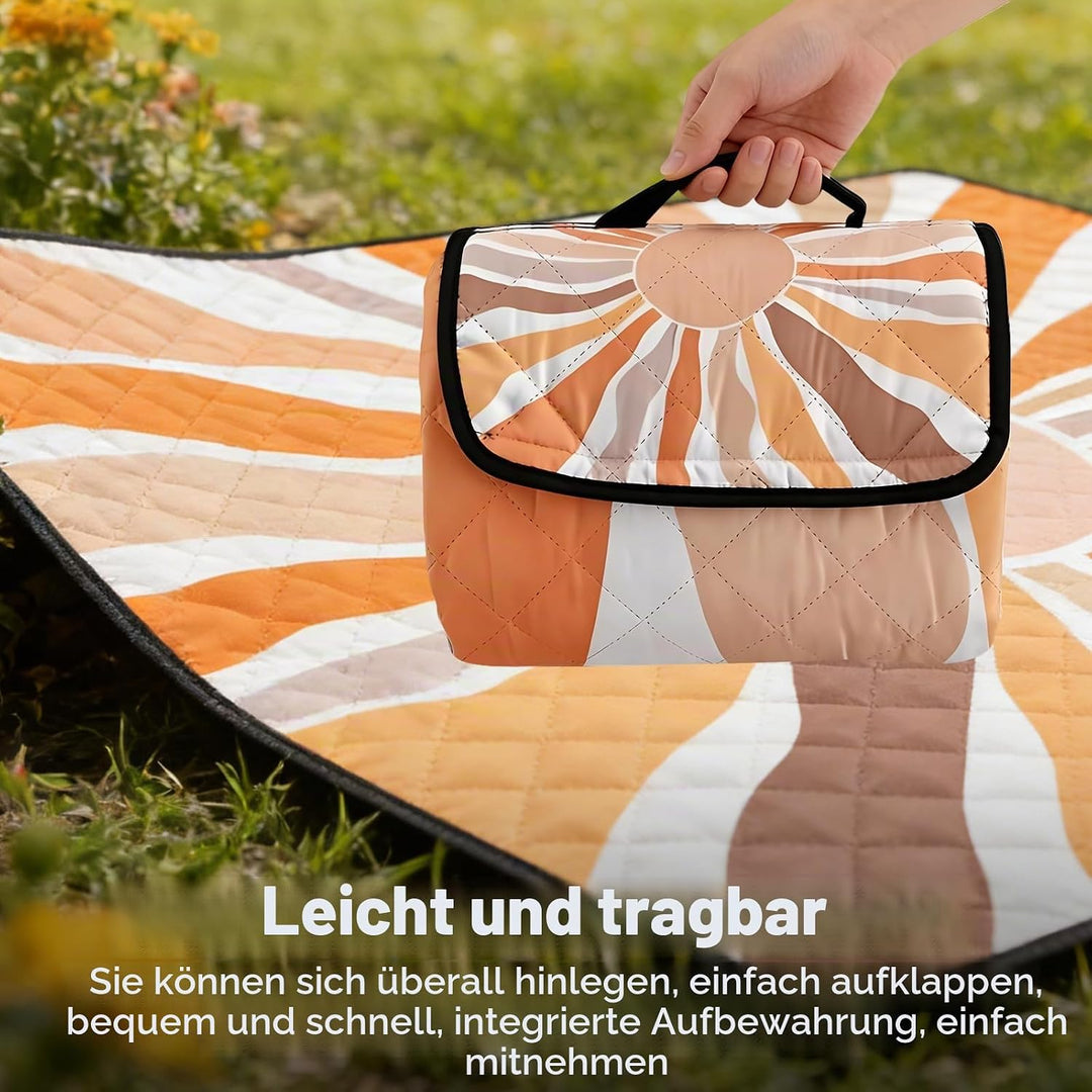 Picknickdecke, 200x200cm Faltbare Picnic Blanket, Waschbare Campingdecke, Leicht Zu Tragen Stranddec
