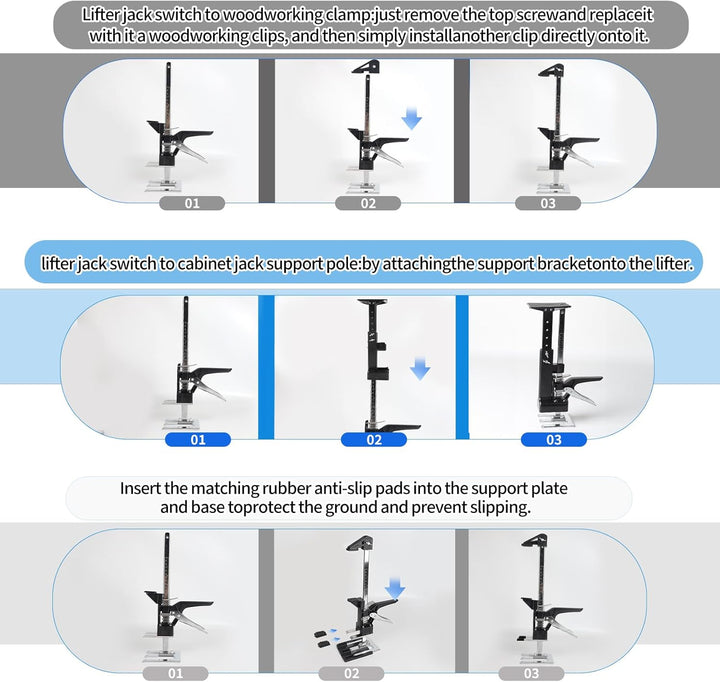 DBREAKS 3-in-1 Multi Arbeitssparender Arm mit Skala, 2Pcs 38CM Multifunktionale Handhebewerkzeug Bis