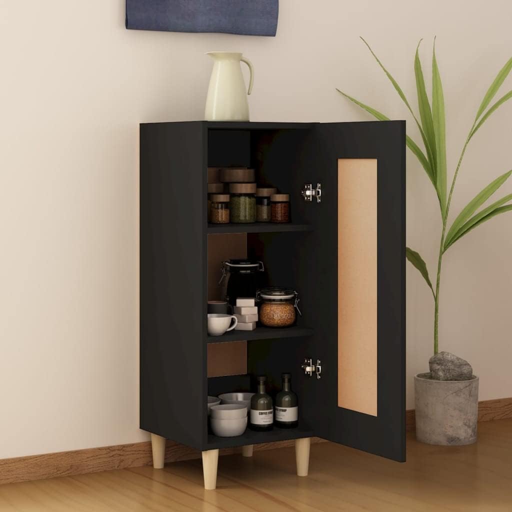 WIFESE Sideboard Schwarz 34,5x34x90 cm Highboard Schrank Klein Kommode Kommoden & Sideboards Flur Ko