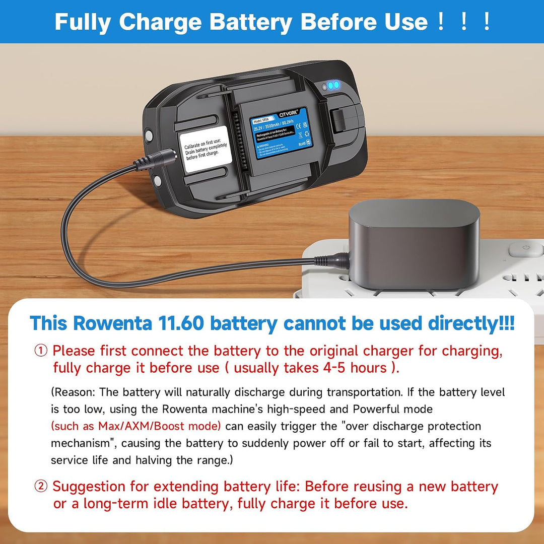 CITYORK 25.2V/3500mAh Akku für Rowenta X-Force Flex 11.60 Animal/Aqua Series, für Rowenta 25.2V RH98