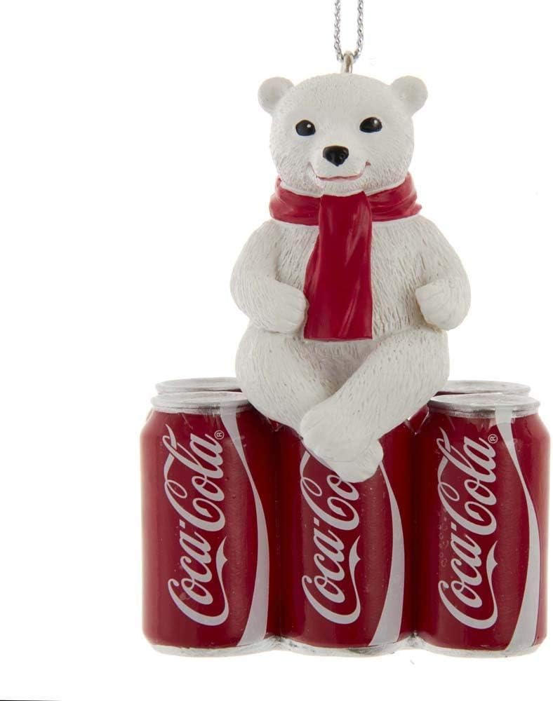 Kurt Adler CC2203 Coca-Cola Cub on 6-Pack Cans, 3-Inch Height, Resin